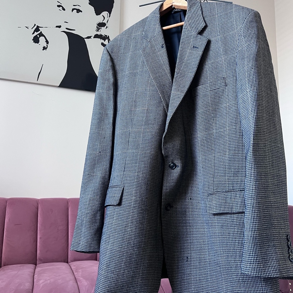 Men’s Jos. A. Bank Tweed Silk Wool Blazer Sport Coat 48L Classic Tailored‎